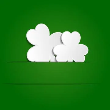 Vector paper shamrock on green background Stock Illustration