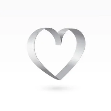 Vector paper silver heart shape on transparent background. - Illustration Stock Illustration