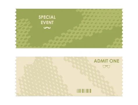 Vector paper ticket with hipster elements Illustrazione stock