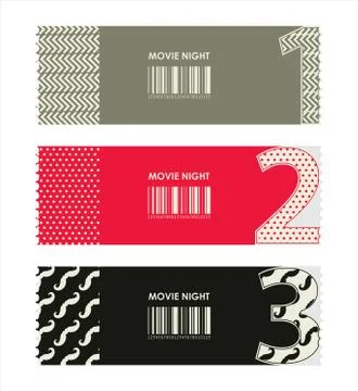 Vector paper ticket with numbers and hipster elements Stock Illustration