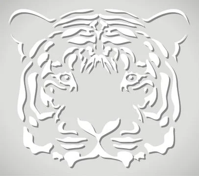Vector paper tiger head Stock Illustration