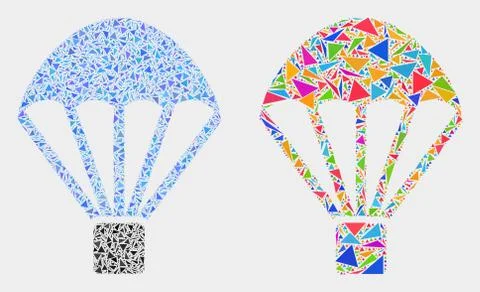Vector Parachute Mosaic Icon of Triangles Illustrazione stock