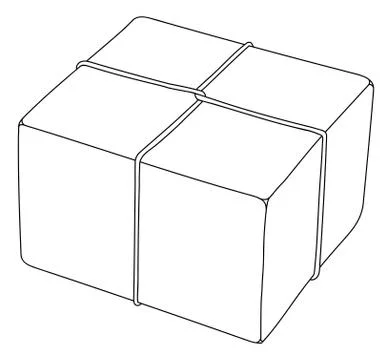 Vector parcel illustration. Packaging box isolated on white background Stock Illustration