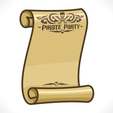 Vector parchment scroll for Pirate Party Illustrazione stock