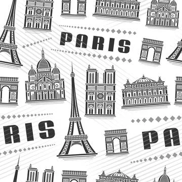 Vector Paris Seamless Pattern Illustrazione stock