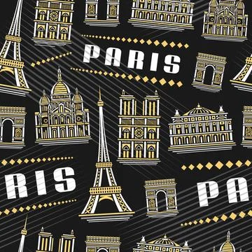 Vector Paris Seamless Pattern 스톡 일러스트