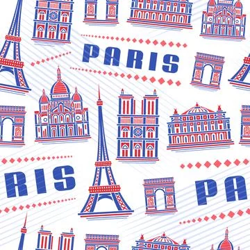 Vector Paris Seamless Pattern Illustrazione stock