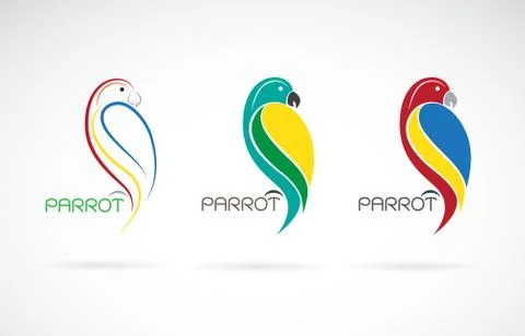 Vector of a parrot design on white background., Bird Icon., Wild Animals. Eas 스톡 일러스트