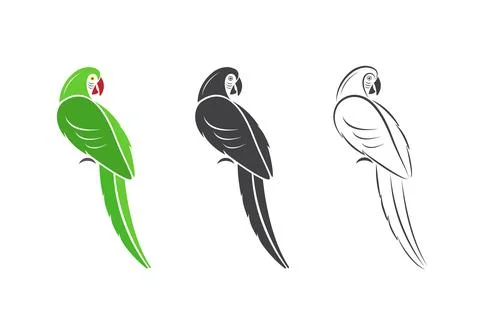 Vector of parrot design on white background. Easy editable layered vector ill Stock Illustration