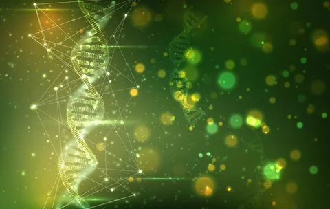 Vector. part of the human dna. 3d triangular abstract style. 스톡 일러스트