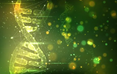 Vector. part of the human dna. 3d triangular abstract style. 스톡 일러스트