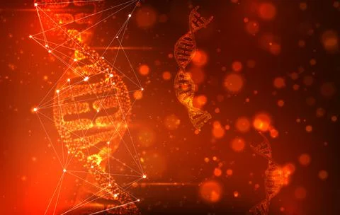 Vector. part of the human dna. 3d triangular abstract style. Illustrazione stock