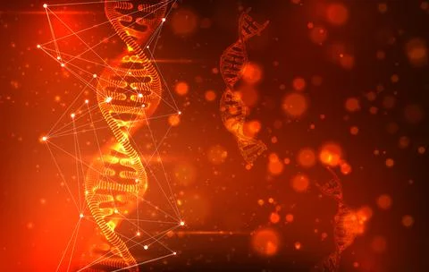 Vector. part of the human dna. 3d triangular abstract style. Illustrazione stock