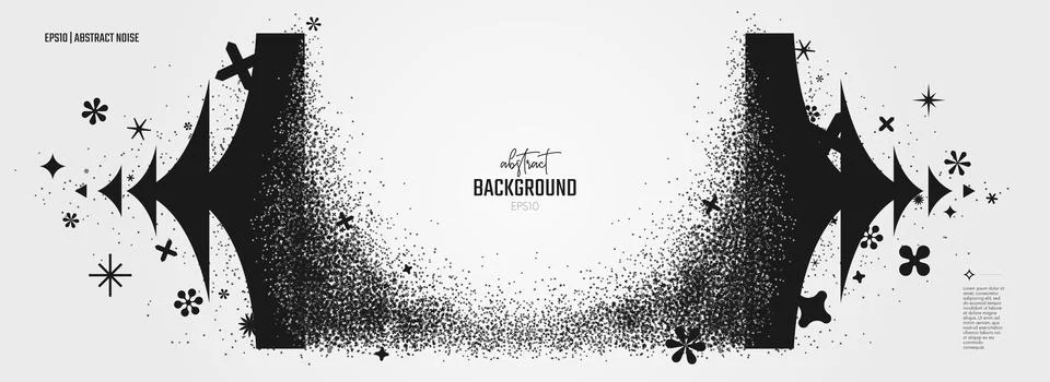 Vector particles with broken graphic elements debris, Triangles dissolves t.. Illustrazione stock