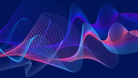 Vector particles in the form of abstract waves. EPS 10. Stock Illustration