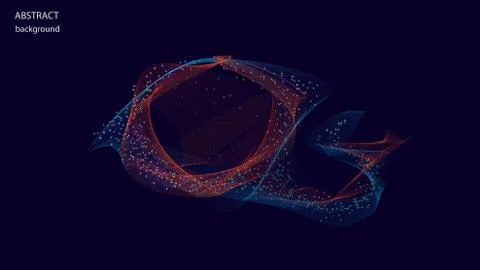 Vector particles in the form of abstract waves. EPS 10. Stock Illustration