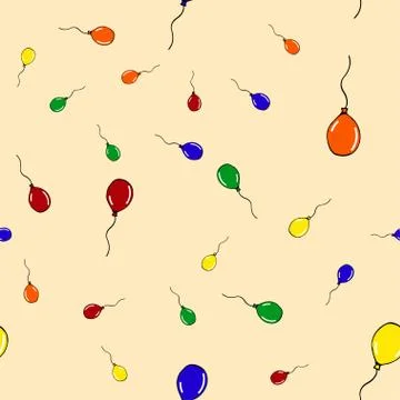 Vector party flat balloons pattern. Seamless backgrounds. Stock Illustration