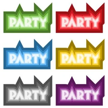Vector party signs Stock Illustration