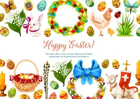 Vector paschal geeting card for Easter design Illustrazione stock
