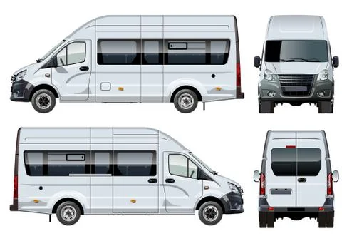 Vector passenger van template isolated on white Illustrazione stock