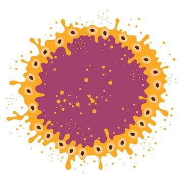 Vector Passion Fruit Pattern with Brown Seeds on Orange Background. Tropical  Stock Illustration