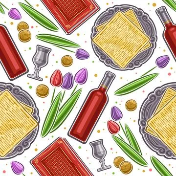 Vector Passover Seamless Pattern Stock Illustration