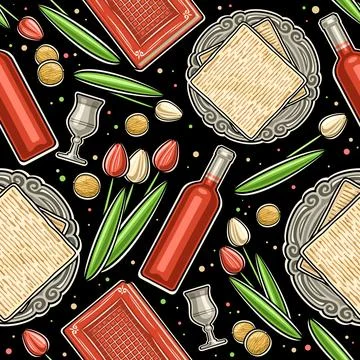 Vector Passover Seamless Pattern Stock Illustration