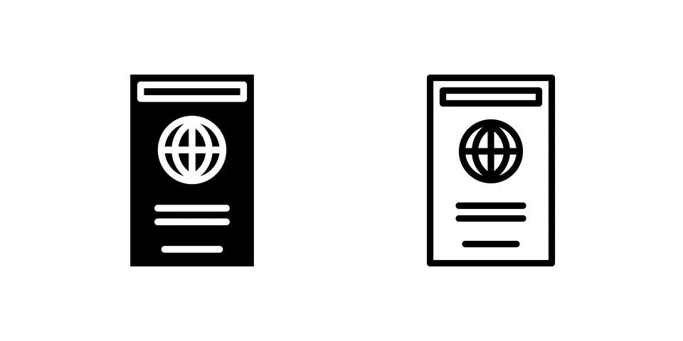 Vector passport icon set perfect for international travel and identity visual Stock Illustration