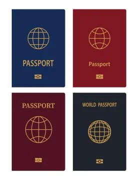 Vector Passports isolated on white background. Passport document ID. Internat Stock Illustration