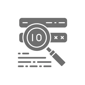 Vector password check, virus scan grey icon. Stock Illustration