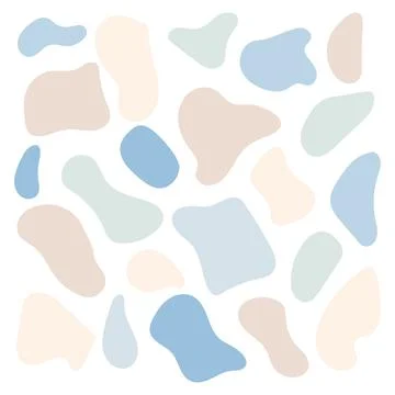 Vector pastel colors various abstract shapes. Cute Boho nursery clipart. Hand Stock Illustration