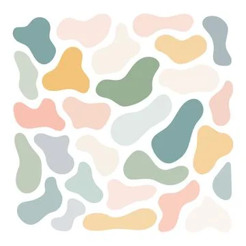 Vector pastel colors various abstract shapes. Cute Boho nursery clipart. Hand Stock Illustration