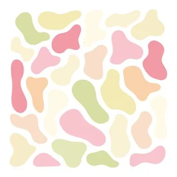 Vector pastel colors various abstract shapes. Cute Boho nursery clipart. Hand Stock Illustration