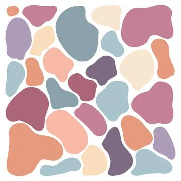 Vector pastel colors various abstract shapes. Cute Boho nursery clipart. Hand Stock Illustration
