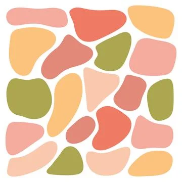Vector pastel colors various abstract shapes. Cute Boho nursery clipart. Hand Stock Illustration