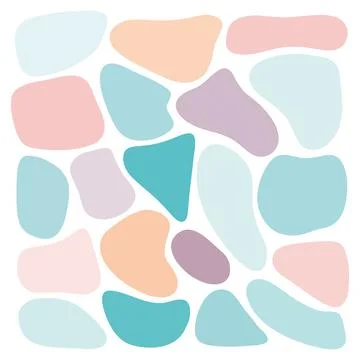 Vector pastel colors various abstract shapes. Cute Boho nursery clipart. Hand Stock Illustration