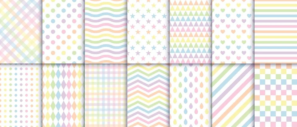 Vector pastel geometric seamless pattern. Stock Illustration