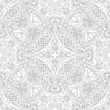 Vector patch pattern. Mosaic line art background Ilustración de archivo