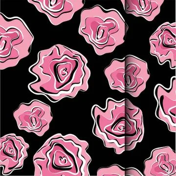 Vector patern graphic roses on a background. Stock Illustration