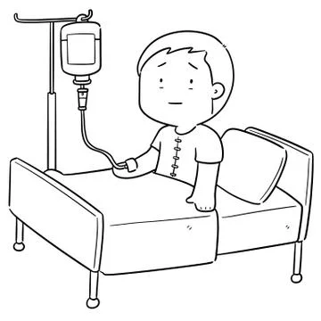 Vector of patient using infusion medicine Illustrazione stock