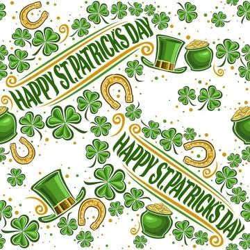 Vector Patrick's Day Seamless Pattern Stock Illustration