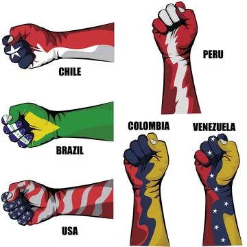 Vector patriotic hands. 스톡 일러스트