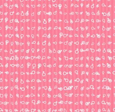 Vector Pattern 60s. Seamless Background Inspired Second Wave Feminism In 1960s Illustrazione stock