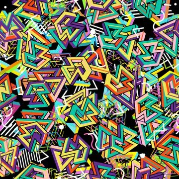 Vector Pattern 80s. Geometric Seamless Abstract Background. Retro Memphis Style Stock Illustration