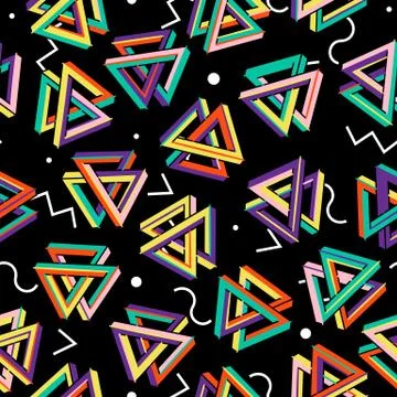 Vector Pattern 80s. Seamless Background. Retro Memphis Style Illustrazione stock