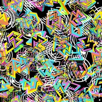 Vector Pattern 80s. Seamless Background. Retro Memphis Style 스톡 일러스트