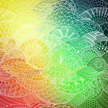 Vector pattern abstract background with colorful ornament. Hand draw Illustrazione stock