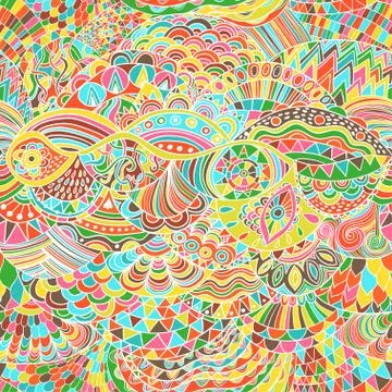 Vector pattern abstract background with colorful ornament. Hand draw Stock Illustration