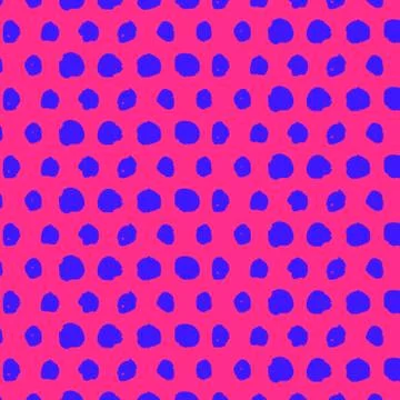 Vector pattern. Abstract background with round brush strokes. Stylish polka d Stock Illustration