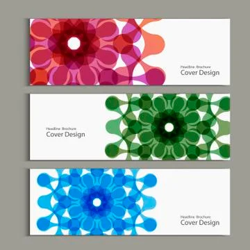 Vector pattern with abstract figures banners Stock Illustration